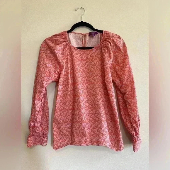 J. Crew Puff-sleeve scoopneck shirt in Liberty Toutouayette fabric - Size Small - Picture 1 of 6